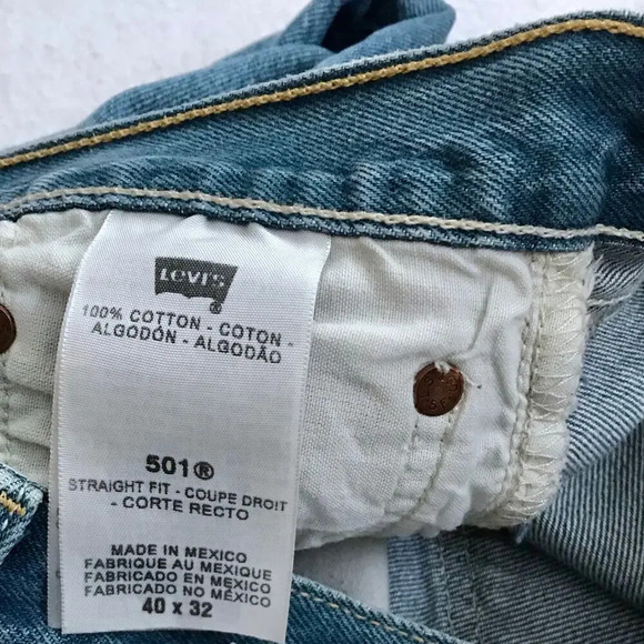Levi's 501 NWOT Medium Wash Straight Jeans Men W40 L32 - Picture 7 of 8